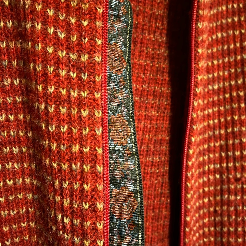 Woolrich Women’s Ruby Bird’s Eye Wool Knit Cardigan Size Large - Picture 4 of 6